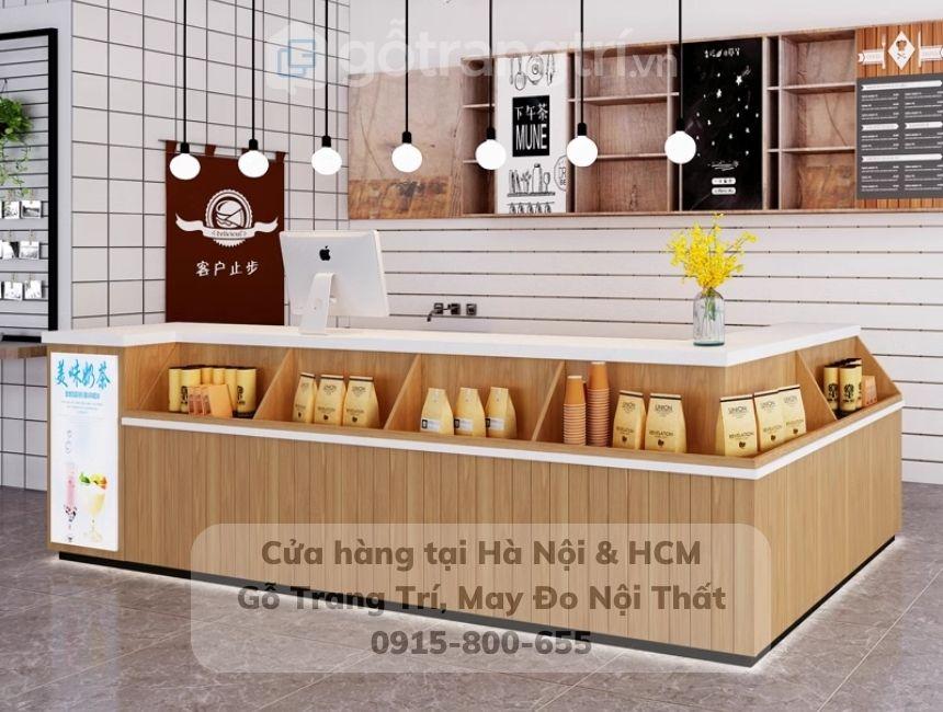 Quầy bàn bar dài chữ L gỗ MDF GHS-41964