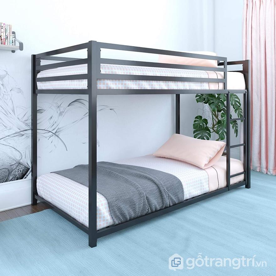 giường sắt hộp vuông 2 tầng 1m2