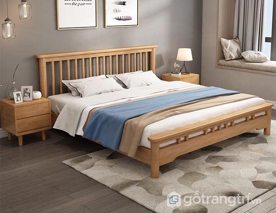 mẫu giường gỗ sồi nga đẹp