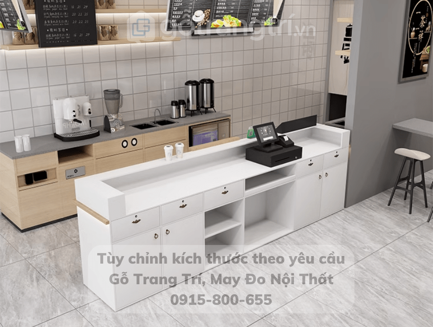 Mẫu quầy bar cafe gỗ đẹp hiện đại GHS-41956