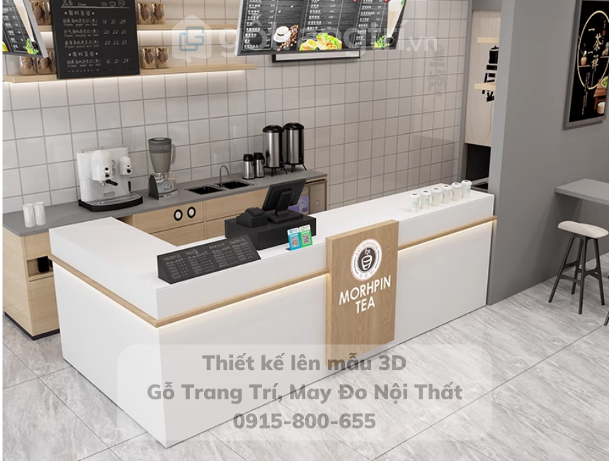 Mẫu quầy bar cafe gỗ đẹp hiện đại GHS-41956