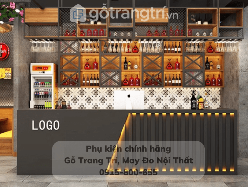 Mẫu thiết kế quầy bar cafe đẹp GHS-41954