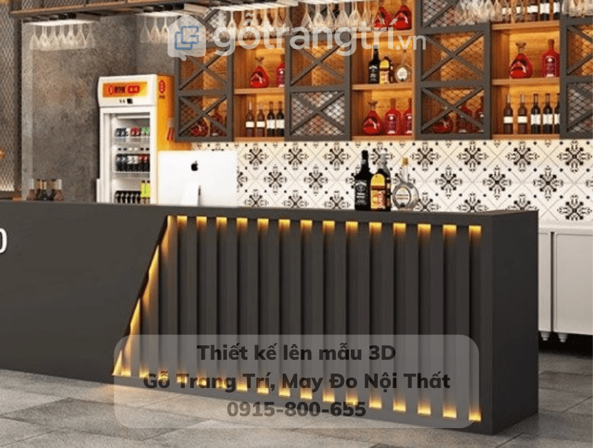 Mẫu thiết kế quầy bar cafe đẹp GHS-41954