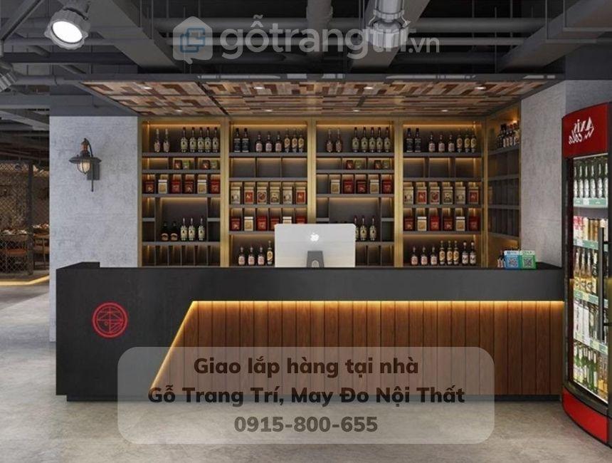 Quầy bar gỗ công nghiệp đẹp hiện đại GHS-41952