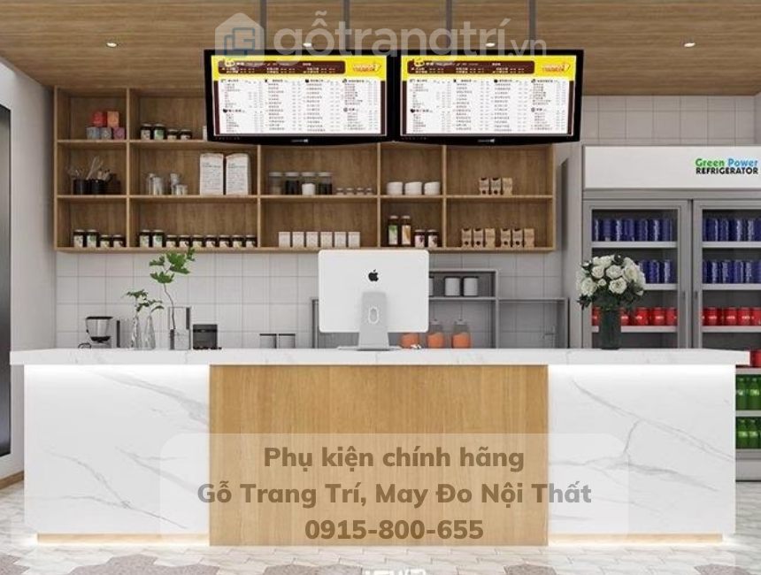 Quầy bar mini quán cafe gỗ MDF GHS-41955