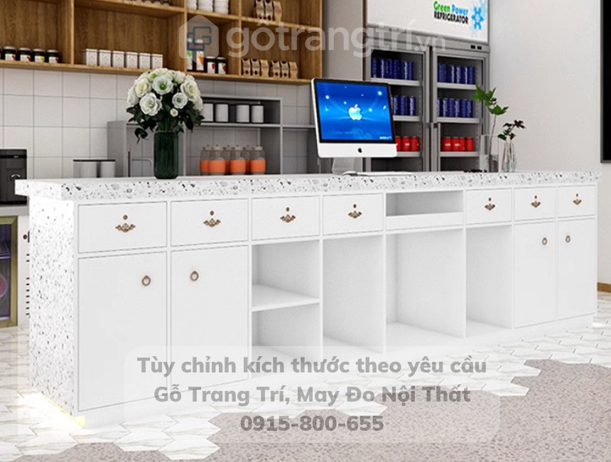 Quầy bar mini quán cafe gỗ MDF GHS-41955