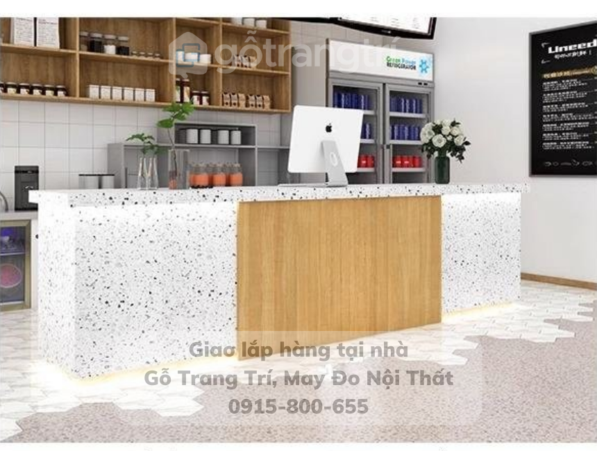 Quầy bar mini quán cafe gỗ MDF GHS-41955