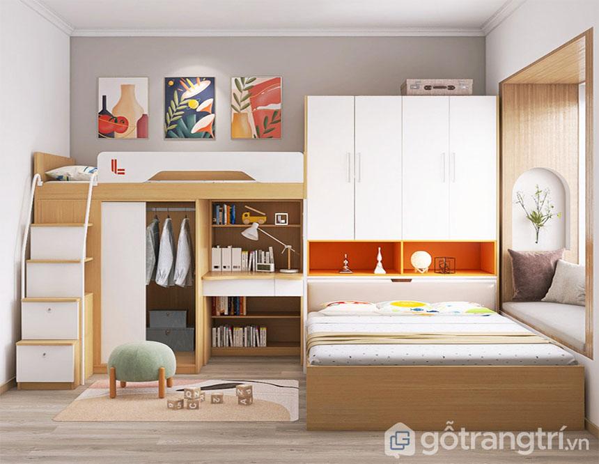 giường ngủ gỗ mdf melamine đẹp