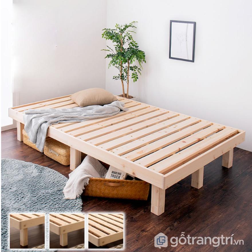 giường pallet 1m6 chân cao