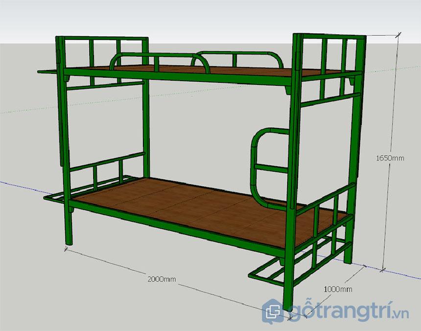 giường tầng sắt quân đội