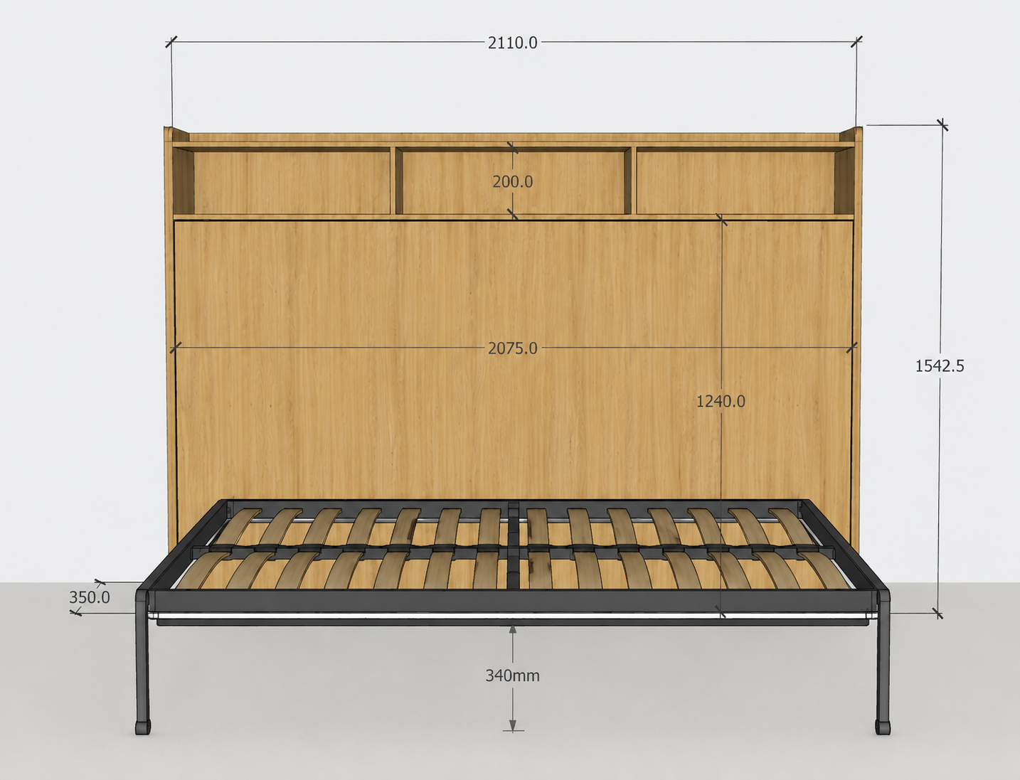Mẫu giường thông minh gấp tường thành tủ đa năng GHS-9328