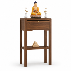 Mẫu bàn thờ chung cư nhỏ gọn gỗ tự nhiên GHS-52331