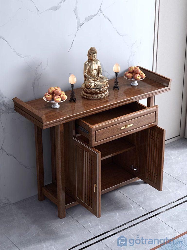 Tủ bàn thờ nhà chung cư nhỏ gỗ tự nhiên GHS-52296