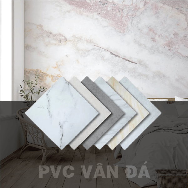 vách phòng ngủ pvc vân đá