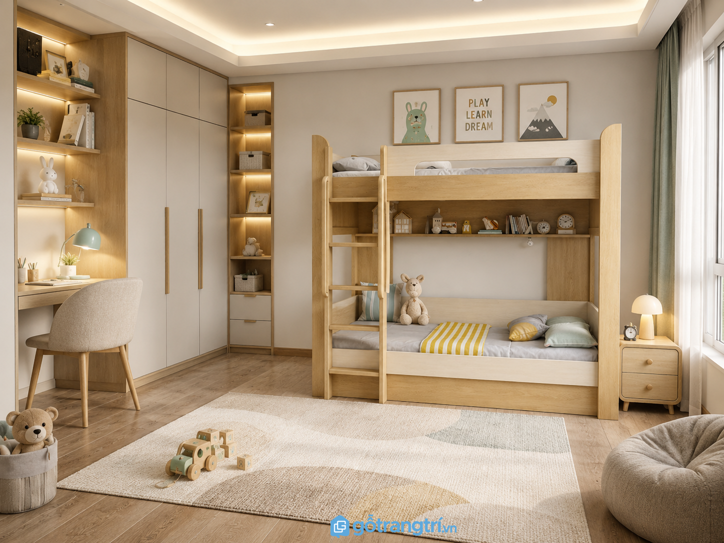 Giường tầng cho trẻ em đẹp hiện đại GHS-9345