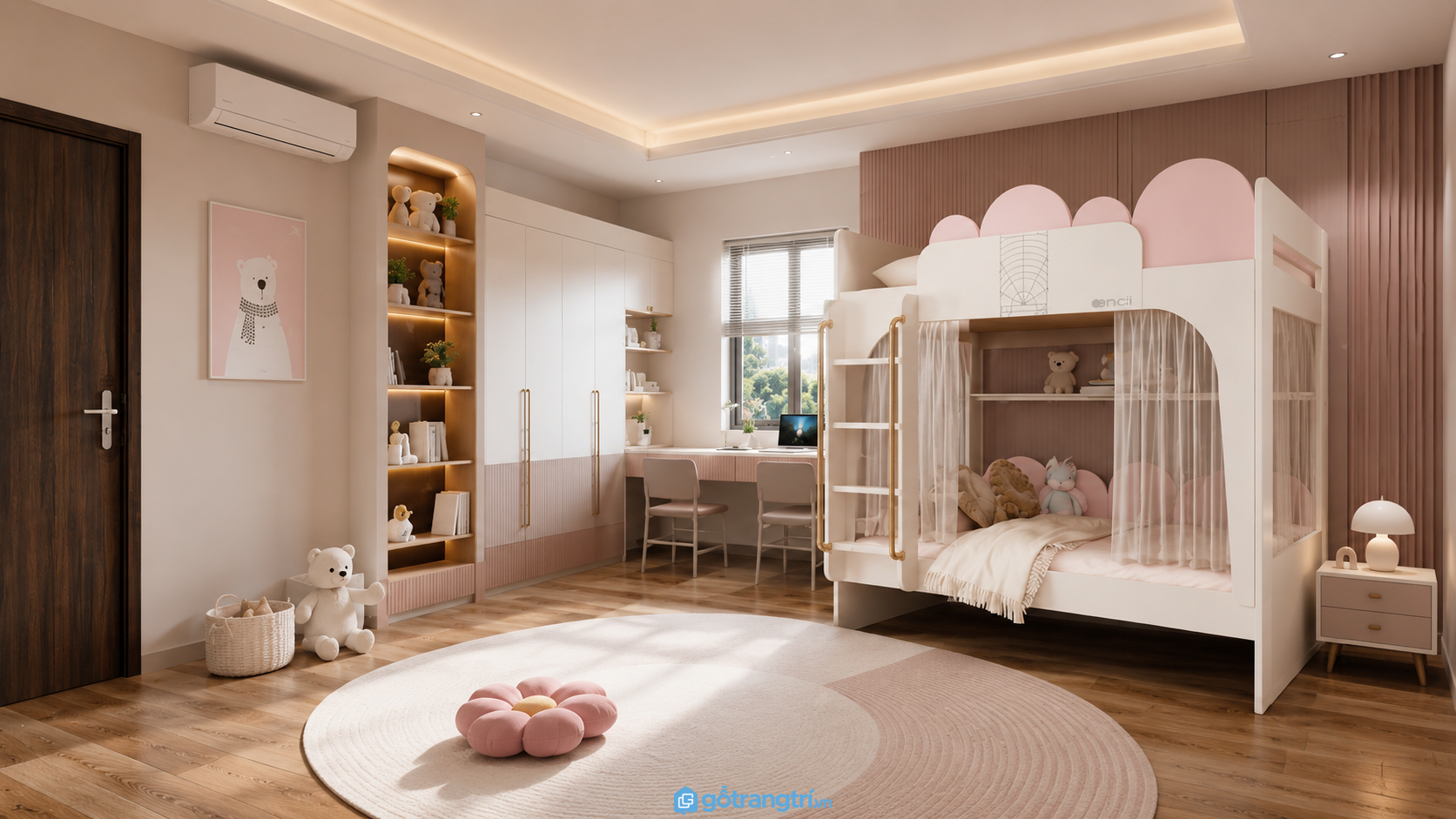 Mẫu giường tầng cho trẻ em hiện đại GHS-9339