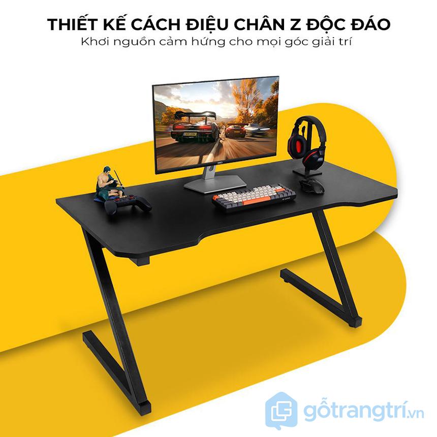 bàn làm việc chân sắt chữ Z khoét cạnh 4