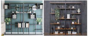 Kệ sách khung sắt mặt gỗ, tô điểm cho phòng đọc sách nhà bạn