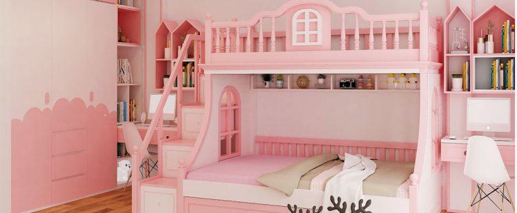 giường màu hồng