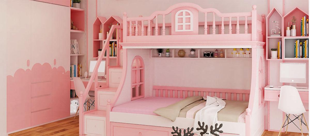 giường màu hồng