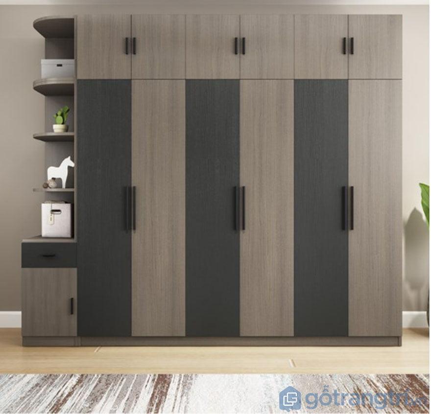 tủ quần áo mdf phủ melamine hiện đại