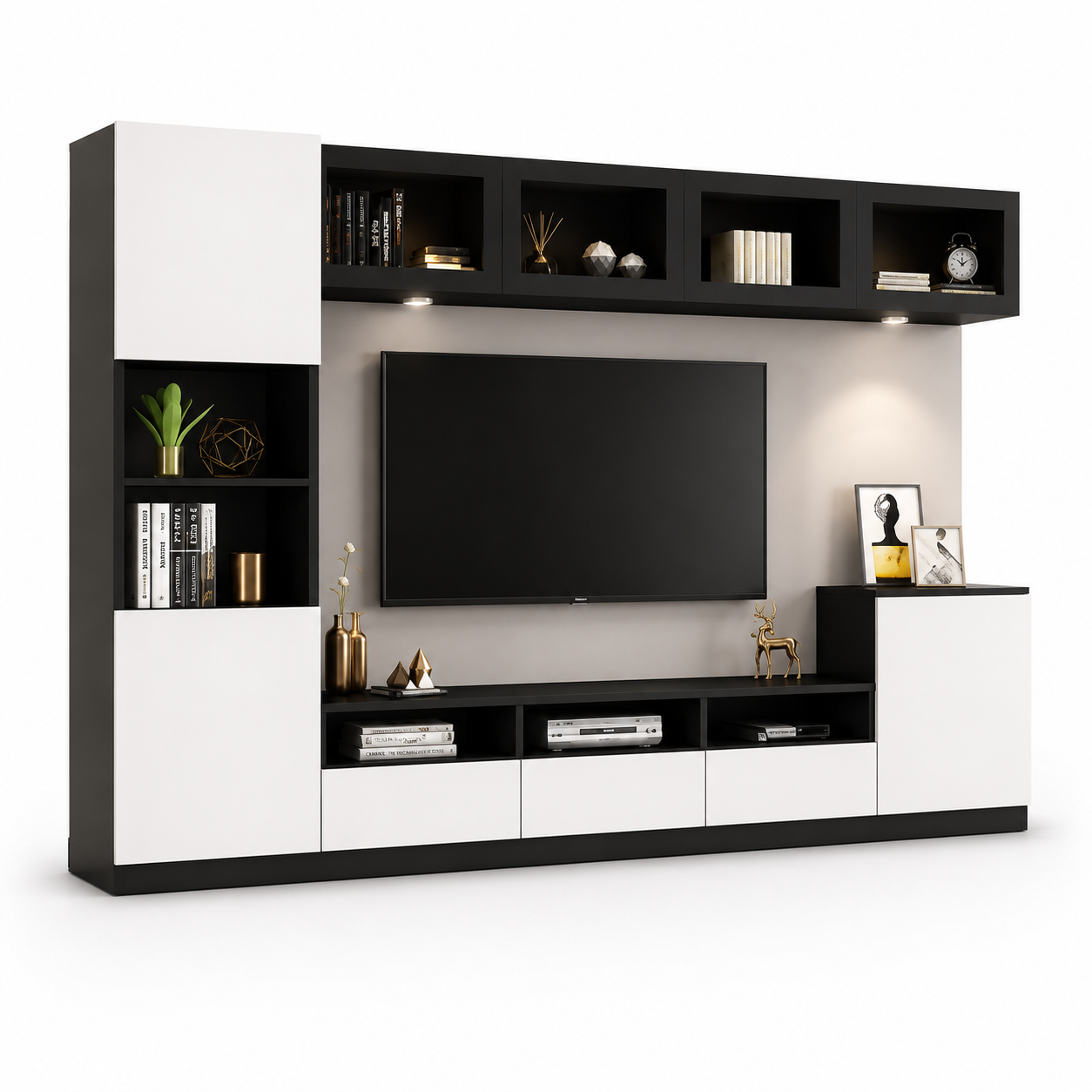 Tủ tivi đẹp tích hợp tủ treo tường hiện đại GHS-52103