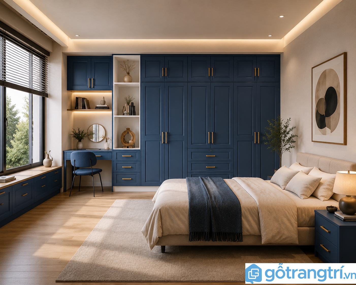 Mẫu kệ tủ quần áo gia đình kiểu dáng sang trọng GHS-52195