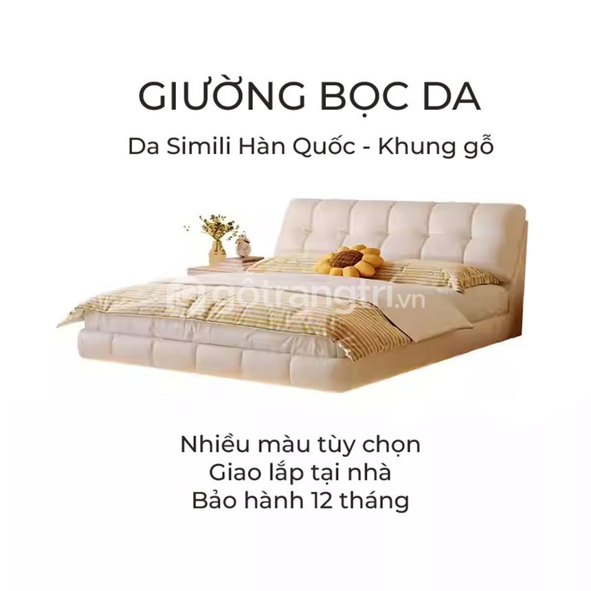 Mẫu giường gỗ công nghiệp bọc da đẳng cấp GHS-9363