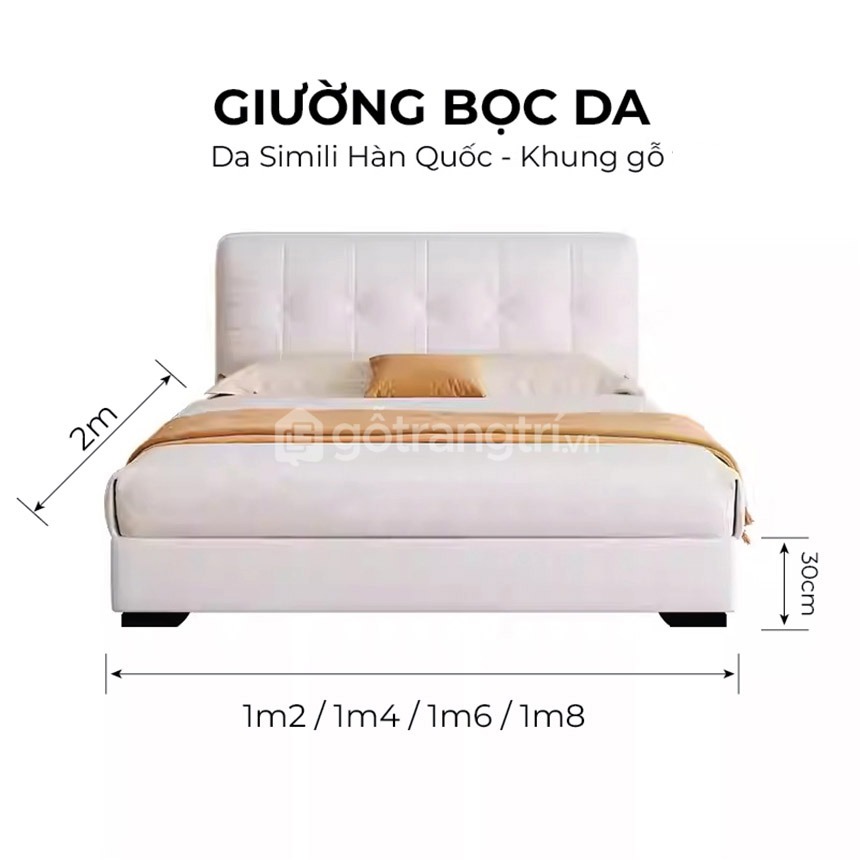 Mẫu giường bọc nệm hiện đại, đơn giản GHS-9359