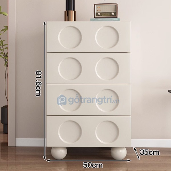 Kích thước tủ gỗ trang trí 4 ngăn GHS-3627