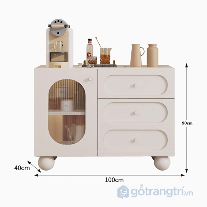 Kích thước tủ kệ phòng khách đẹp GHS-3630 dài 1m