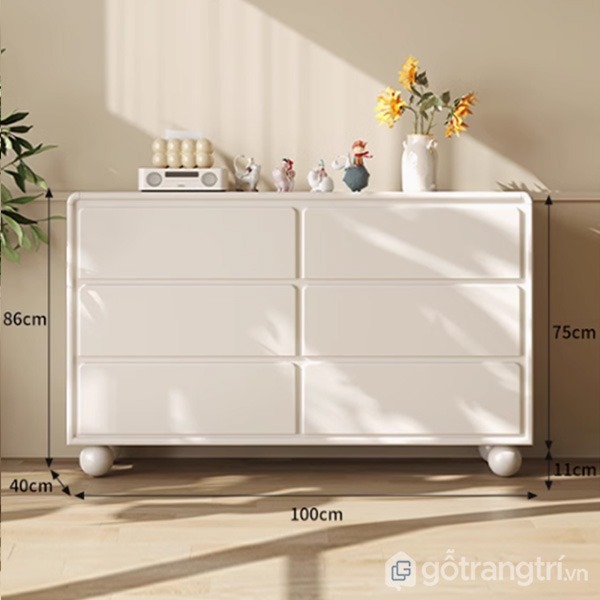 Kích thước tủ để đồ 6 ngăn kéo GHS-52513