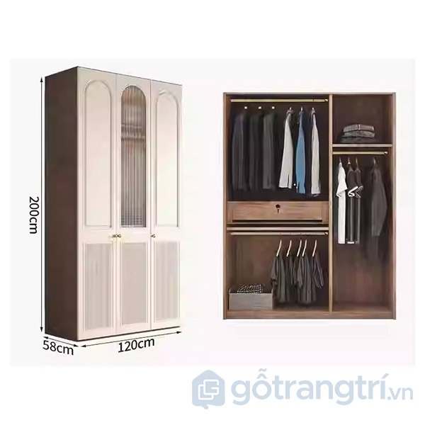 Kích thước tủ 3 cánh GHS-52196