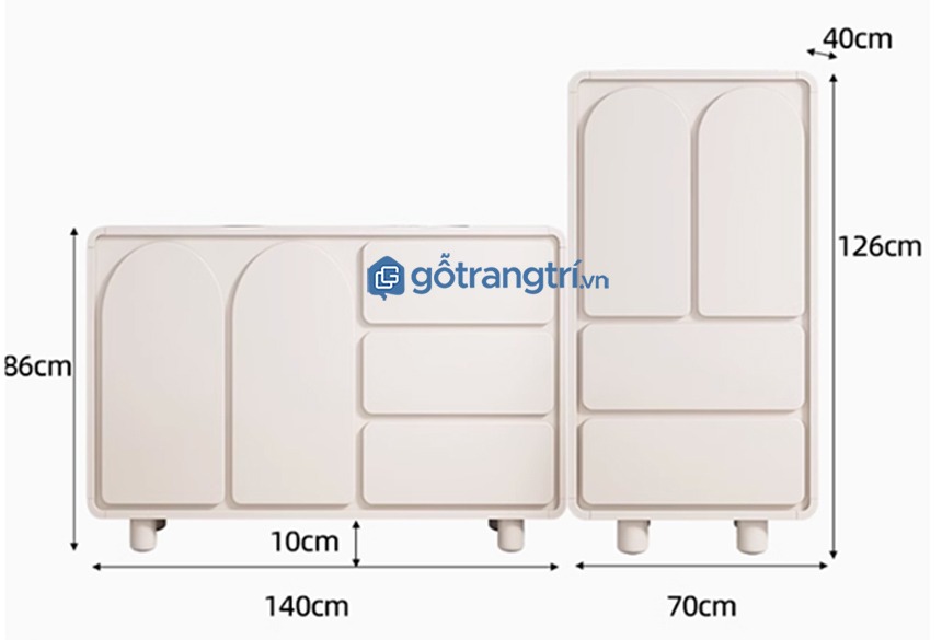 Tủ trang trí phòng khách chung cư GHS-3635 tùy chỉnh kích thước