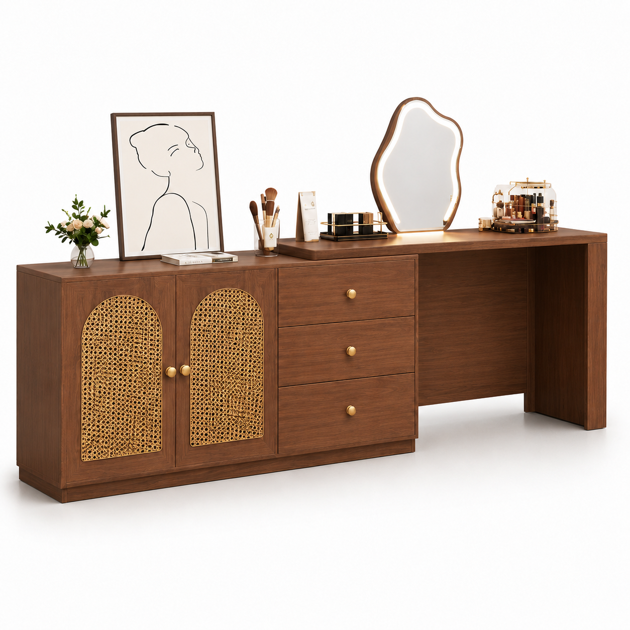 Bàn phấn MDF thiết kế cánh mây độc đáo GHS-42090