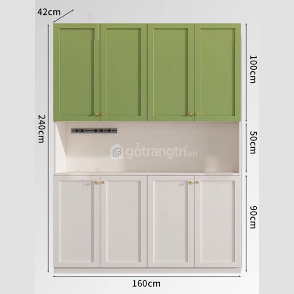 Tủ bếp đẹp hiện đại GHS-52538 mẫu A