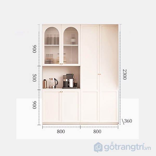 Tủ bếp đơn giản GHS-52537 mẫu A