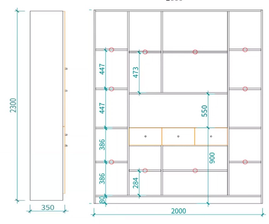 Kích thước chi tiết tủ búp phê đẹp GHS-52547