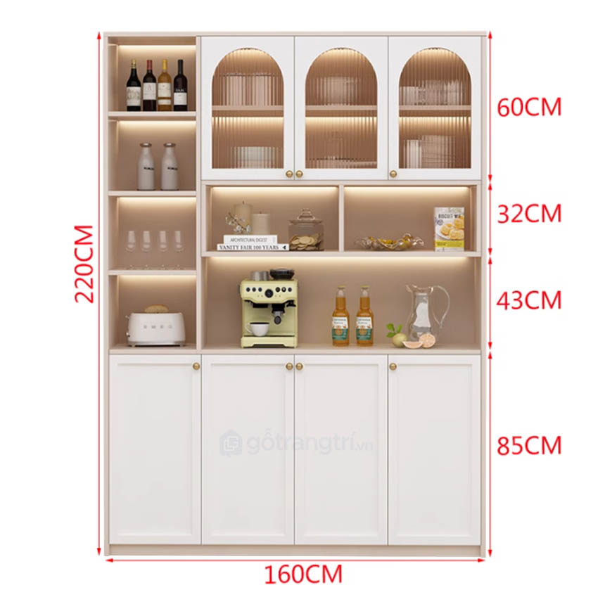 Tủ buffet gỗ cao cấp GHS-52550 tùy chỉnh theo nhu cầu