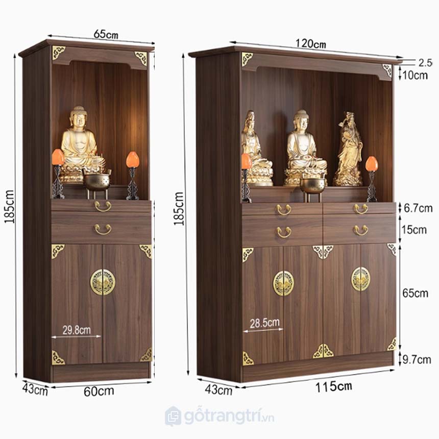 Kích thước tủ thờ mẹ quan âm GHS-52565