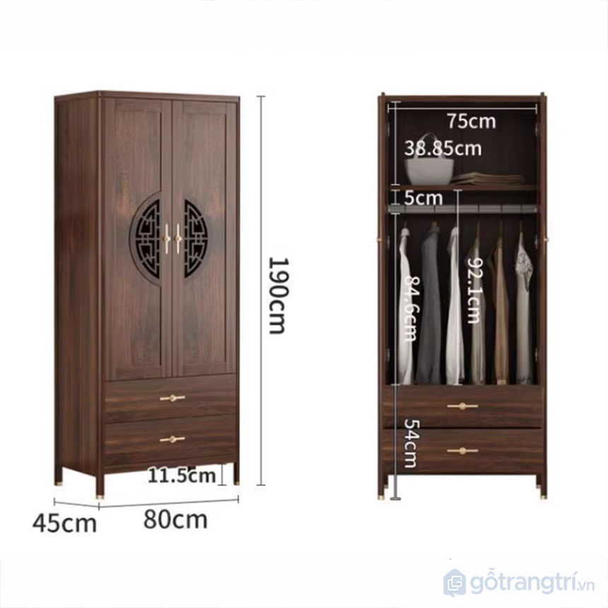 Tủ để quần áo nhỏ gọn GHS-52586 mẫu A
