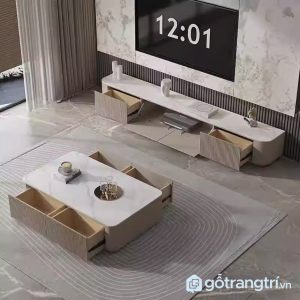 1 kệ tivi bo tròn sang trọng