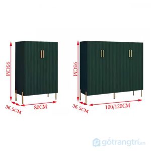 6 tủ trang trí tân cổ điển tay nắm vàng