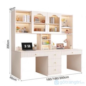 7 bàn học gỗ MDF sơn trắng cao cấp