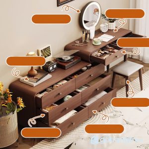 1 bàn trang điểm kết hợp tủ ngăn kéo