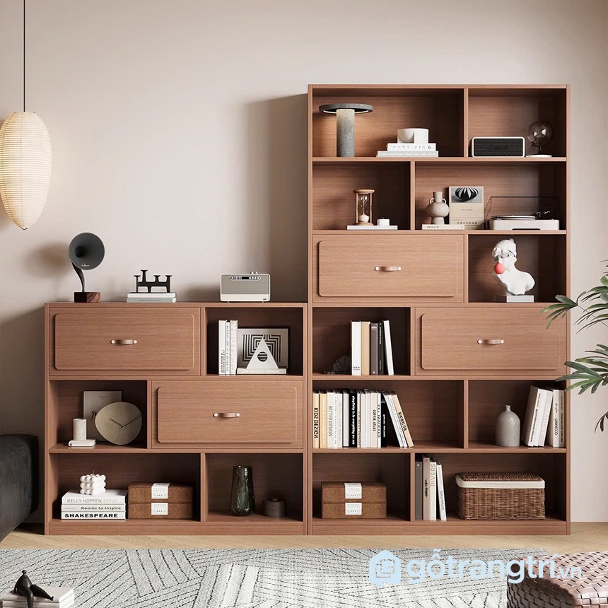 Kệ sách gỗ nhiều ngăn
