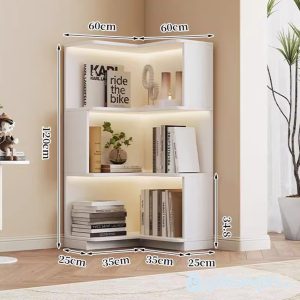 1 kệ sách góc tường hiện đại