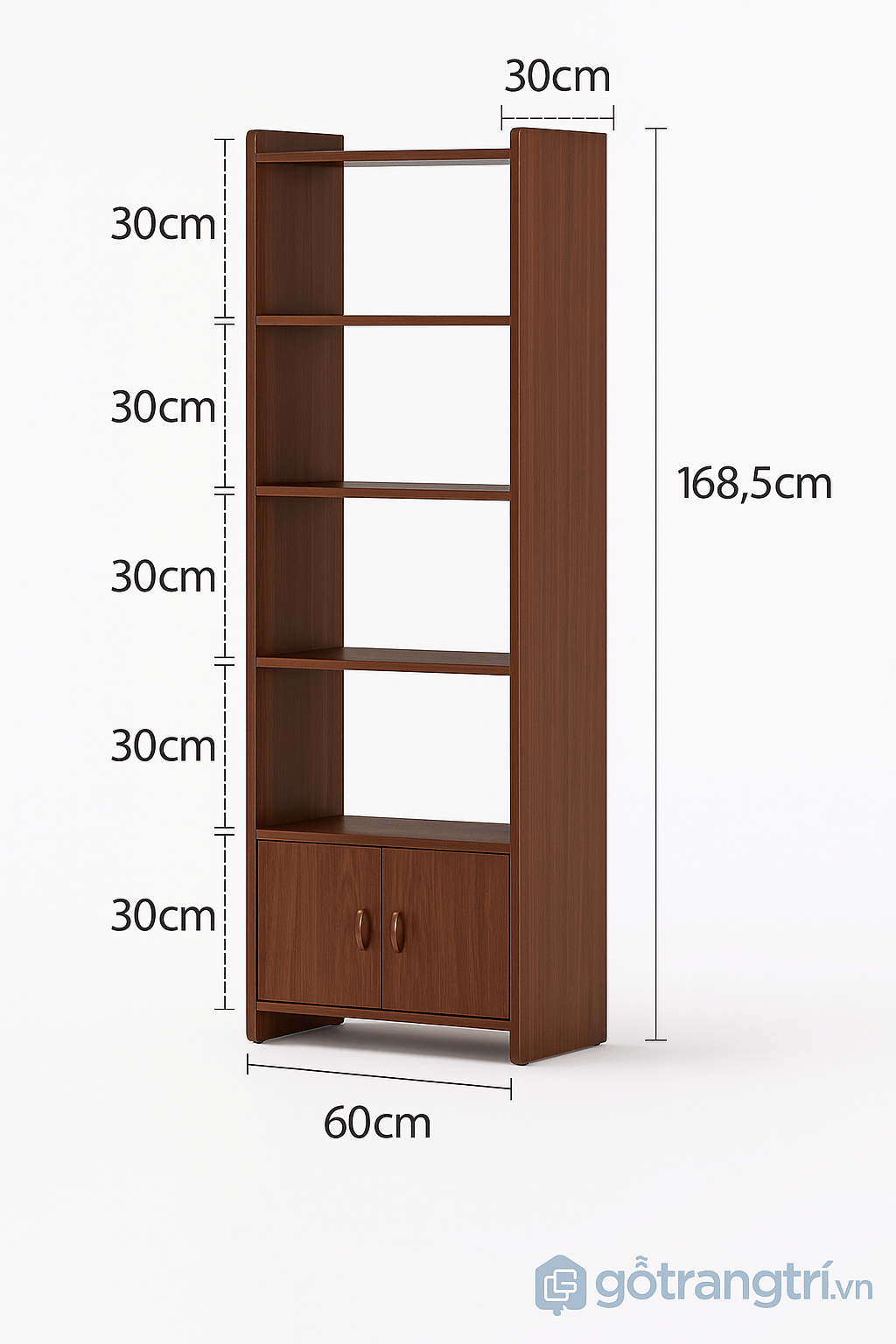 Kệ sách kết hợp tủ GHS-2658 – Đa năng, gọn gàng, sang trọng