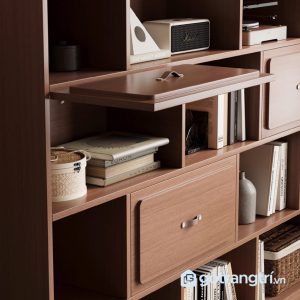 2 kệ sách gỗ nhiều ngăn