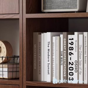 2 kệ sách kết hợp tủ